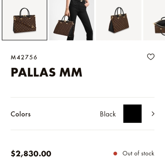 TRADED ❤️ Louis Vuitton Pallas MM Noir Calfskin - Picture 3 of 16